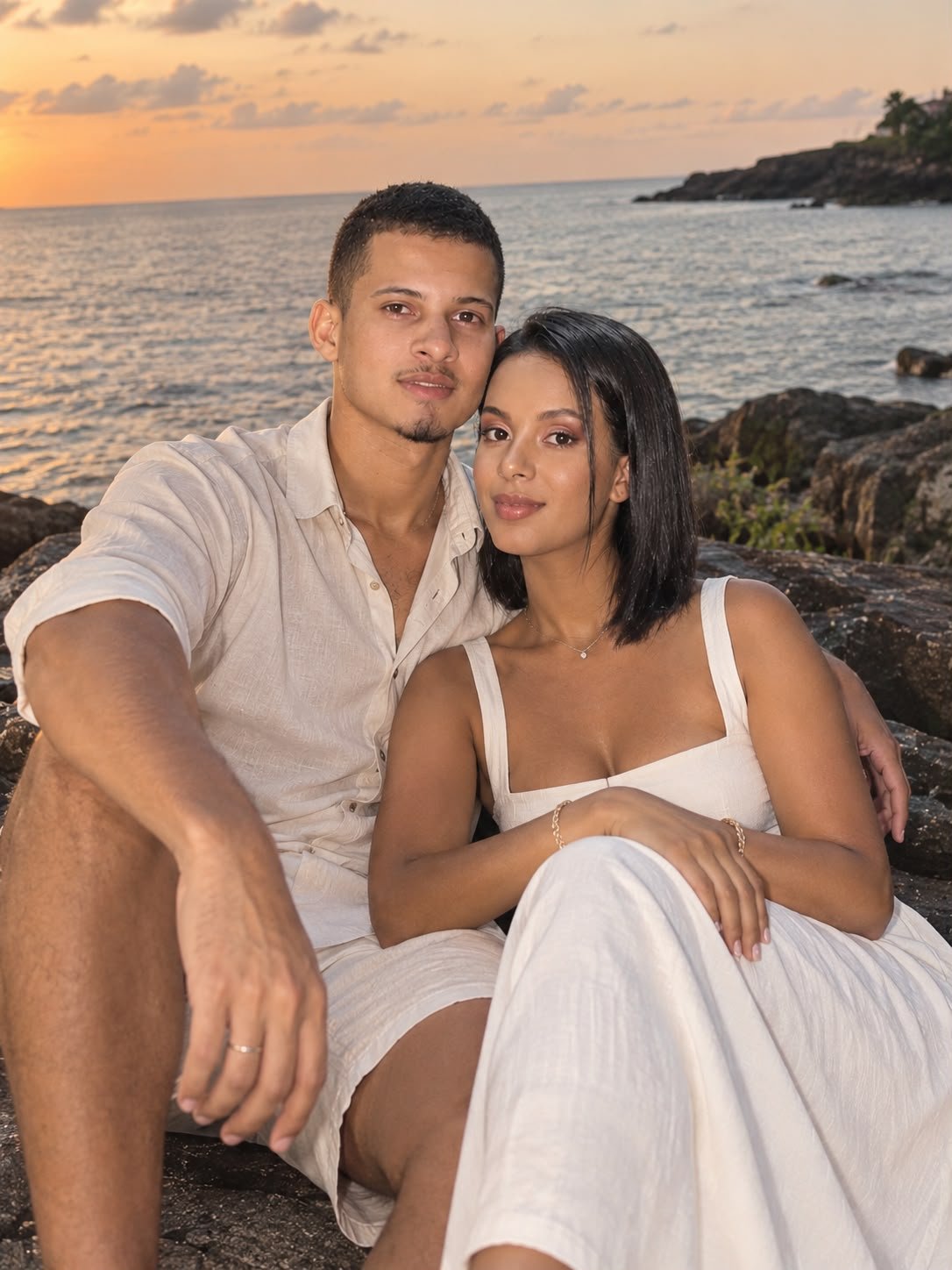 Everlly e Alex na praia